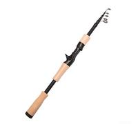 Canna da pesca telescopica compatta con manici dritti e casting per specie d'acqua dolce come spigola e trota, da 1,5 m a 2,1 m, marrone (F)