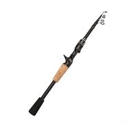 Canna da pesca telescopica compatta con manici dritti e casting per specie d'acqua dolce come spigola e trota, da 1,5 m a 2,1 m, marrone (L)