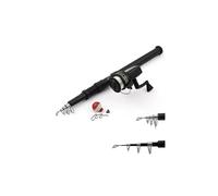 CANNA DA PESCA TELESCOPICA CON MULINELLO E ACCESSORI PER PRINCIPIANTI 160CM MAX