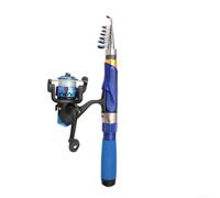 Canna da pesca telescopica da 2 4 m con mulinello leggero, struttura in fibra di vetro, ideale per comode esperienze di pesca all'aperto (1,7)