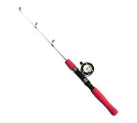 Canna da pesca telescopica da 60 cm con punta in fibra di vetro trasparente solida e sensibile al rilevamento del morso, design compatto, leggera, in materiale composito, disponibile con mulinello