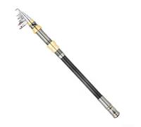 Canna da pesca telescopica da viaggio per pesca in acqua salata, surf casting, pesca d'acqua dolce e roccia, leggera struttura in carbonio (1,8 m, grigio)