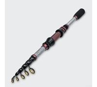 Canna da pesca telescopica in carbonio con punta solida e mulinello in metallo, progettata per una maggiore stabilità e una gestione della lenza liscia (2,4 m)