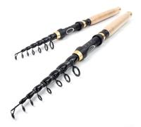 Canna da pesca telescopica in fibra di carbonio con ingombro minimo e prestazioni robuste, applicabile a casi di utilizzo in acqua dolce e salata (2,1 m)