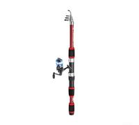 Canna da pesca telescopica in fibra di carbonio con mulinello per set combinato e completo, completa di borsa da pesca, progettata per diversi stili di pesca e avventure all'aria aperta (set rosso)
