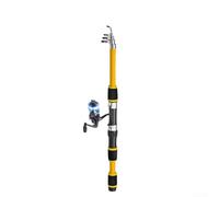 Canna da pesca telescopica in fibra di carbonio e mulinello per kit combinato con set di attrezzi per soluzioni di pesca leggere e trasportabili (set giallo)