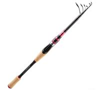 Canna da pesca telescopica in fibra di carbonio, ultra leggera, portatile, mini canna da viaggio, per campeggio, escursionismo, laghi, fiumi, pesca al mare, con manico antiscivolo, anelli guida in