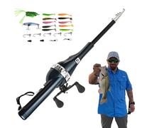 Canna da pesca telescopica, in lega di acqua salata, pieghevole, accessorio da pesca leggero come regalo per il vicino di casa, il nonno, il nonno e il nonno