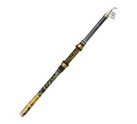 Canna da pesca telescopica in mare, da 1,8 m a 2,7 m, lunghezza chiusa 45 cm, per pesca in acqua salata da riva e roccia, con robusta fibra di vetro, nei colori verde, viola, blu o oro (2,4 oro)