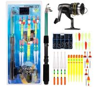 Canna da pesca telescopica leggera e mulinello con accessori per amo per principianti che amano la pesca all'aperto