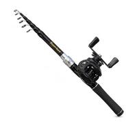 Canna da Pesca Telescopica Lure Rod, Impugnatura dritta, 2.4m | fibra di carbonio - lunghezza collassata 43cm - super - metallo - gomma - design telescopico - per acqua salata