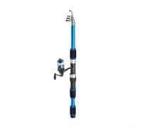 Canna da pesca telescopica per kit combinato con struttura in fibra di carbonio, mulinello e set completo per varie tecniche di pesca e portabilità (set blu)