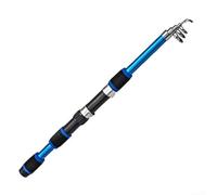 Canna da pesca telescopica per pesca alla carpa, gabbia e amo da pesca, 1,8 m, struttura in fibra di carbonio, leggera e portatile, design mimetico, compatibile con accessori per canna combinata (blu)