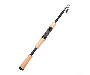 Canna da pesca telescopica portatile con manico diritto e casting, opzioni per pesca d'acqua dolce alla spigola, pesca alla trota, dimensioni 1,5 m, 1,8 m, 2,1 m, in marrone cachi (A)