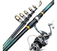Canna da Pesca Telescopica Rigida | Materiale in carbonio, Canna Surfcasting, Pesca spigola, Per Campeggiatori