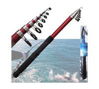 CANNA DA PESCA TELESCOPICA SPINNING TRAINA BOLENTINO LEGGERA IN FIBRA 2,4 MT