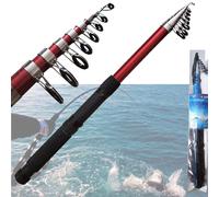 CANNA DA PESCA TELESCOPICA SPINNING TRAINA BOLENTINO LEGGERA IN FIBRA 2,7 MT