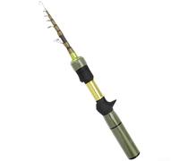 Canna da pesca telescopica ultra corta con struttura in carbonio per la pesca alla trota e al ruscello, con anelli guida per la dissipazione del calore e impugnatura antiscivolo (1,5 m GreenB)