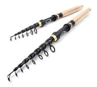 Canna da pesca telescopica ultra corta in carbonio per pesca d'acqua dolce, design pieghevole portatile costruita per resistenza e mobilità sul campo (2,1 m)