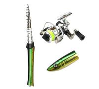 Canna da pesca tipo penna, canna pieghevole con mulinello, combinazione compatta tascabile, canna da pesca portatile per fiume, mare e lago, attrezzatura da pesca leggera, robusta e facile da