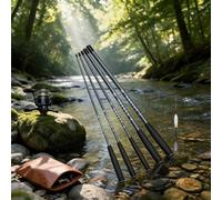 Canna da pesca ultra leggera per principianti, design pieghevole adatto ai viaggi, ottimizzata per piccoli pesci come pesciolini e gamberetti in ruscelli (1,8 m)