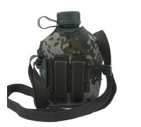 Canna d'acqua con cinturino - bottiglia d'acqua in alluminio coperchio mimetico | 1L di mensa per escursioni militari con filtro, boccette per idratazione da alpinismo all'aperto, contenitore per beva