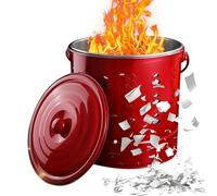 Canna Del Fuoco - Inceneritore In Metallo Zincato | Burner In Legno, Secchio Per Cestino In Acciaio Inossidabile Con Coperchio | Bruciatore Resistente Al Calore Per Caminetti Cortile Paesaggi Da Campe