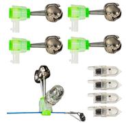 Canna di allarme, canne Campane - Campane gemelle Indicatore in mare - Accessori di allarme sonoro do versatili efficienti Clip di luce a LED per l'oscurità del lago selvaggio