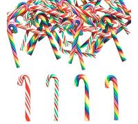 Canna di caramelle finte Mini Cancini Canne da 60PC RAINBOW MINI CANDY CANNE DI CANNE DI NASCITÀ 4 MODELLI Di diversi motivi Clay Polimero Argilla FACCHIA CANCHE CANCHE SPEGLIE SUL CAGLI
