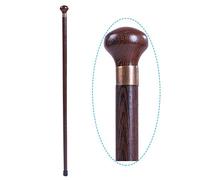Canna di legno Testa tonda Legno massello Anziani Stampelle antiscivolo Bastoni da passeggio Bastoni da passeggio Camminatore per anziani Cestino/Palissandro