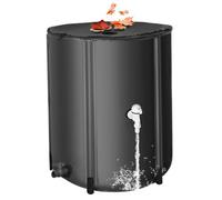 Canna di Raccolta dell'Acqua piovana Pieghevole da 26 galloni con Rubinetto Portatile Resistente ai Raggi UV con Cerniera a 2 Vie e aste di Supporto Sistema di Raccolta dell'Acqua piovana Stabil