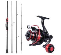 Canna e mulinello da pesca d'acqua dolce spinning in fibra di carbonio ultraleggera con impugnatura in Eva for la alla carpa spigola(2.1m Rod -2000 Reel)