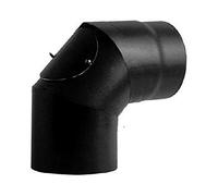 Canna fumaria Curva 90 con ispezione DN 130 smaltato 600 gradi stufa a legna CE Made in Italy