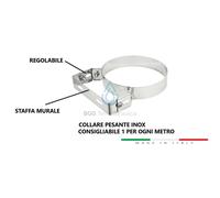 CANNA FUMARIA E FISSAGGI IN ACCIAIO INOX VARIE MISURE E COMPONENTI MADE IN ITALY [EEK: Conforme]