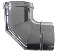 Canna fumaria parete doppia coibentata aria inox dn 100/120 curva 90