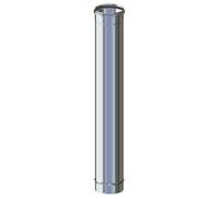 Canna Fumaria - Tubo 1 metro in acciaio inox AISI 316L mono parete per stufa camini caldaie e forni a gas pellet legna e gasolio resistente fino a 600°C. MADE IN ITALY (ø 80)