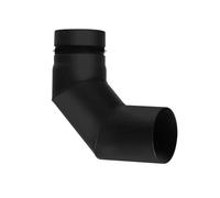 Canna fumaria Tubo nero stufa pellet smaltato giunto scomparsa curva 90 DN 80 canna fumaria 600 CE Made in Italy