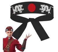 Canna giapponese 39 lunghezza Black Karate Kid Abbina con 2 bandana giapponese di cotone Dragon e Sunrise per costumi di cosplay di Halloween ...