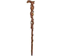 Canna in legno di legno di legno di pere della stampella Iron Giovana maniglia per la testa incisa a piedi canna da passeggiata di fascia alta dono adatto per gli anziani, a 90 cm di woodencanes da