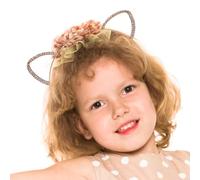 Canna per le orecchie delle orecchie di gatto per ragazze | Banda per capelli per orecchie di animale glitter di strass | Chiesa del cosplay per Halloween, vestiti per il compleanno, oggetti di scena