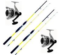canna pesca seppia bolentino spinning barca mare con mulinello 3000 filo kit 2 PEZZI mt. 2,10