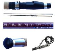 canna pesca siluro spinning due pezzi carbonio azione grammi 300 2,70 mt