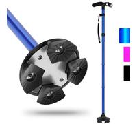 Canna pieghevole con luce a LED, bastoncini regolabili e bastoncini da passeggio progettati per persone con artrite, persone disabili e anziani(Blue)