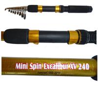 canna spinning mini excalibur 2.10m pesca trota cavedano black bass lago