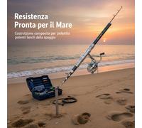 Canna Telescopica da Pesca Surfcasting per Mare e Lanci Potenti, per la