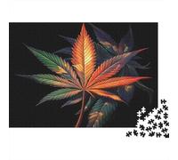 Cannabis Leaf-Vibrant Digital Art Jigsaw Puzzle Impossibili 1000 Pezzi Decorazione Per La Casa. Giochi Rilassamento E Intelligence Per Adulti E Bambini Da 12 Anni 38x26cm/1000pcs