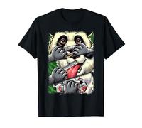 Cannabis Weed Lover Stoner Babe 420 Panda Che Fuma Erba Maglietta