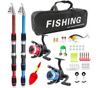 Canne da pesca, Canna da pesca a doppia canna ultra corta 1,8 m/2, m for coppie e genitori-figli(2.1m)