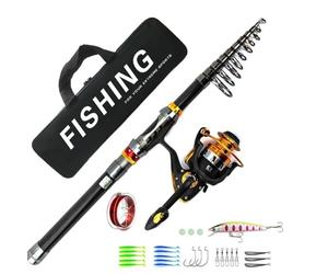 Canne da pesca, Canna da pesca spinning universale con manico dritto in carbonio, set completo strada(2.1m)