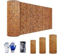 Canne di Bambu Pelato Naturale,Ringhiera Balcone in bambù,Recinzione Giardino Esterno,Decorazione Murale Moderna in Canne,Robusti,Impermeabili per Il Divisorio della Coperta, Giardino(H120xL500cm/4.